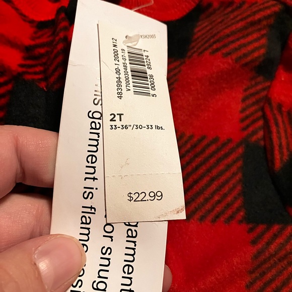 NWT Buffalo plaid footie pajamas - Picture 4 of 4